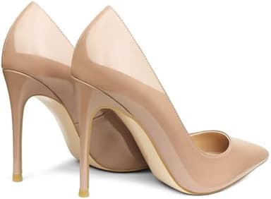 COLETER Women's 4 Inch Pumps Pointy Toe Wedding Dress Shoes Slip on Stiletto Pumps - Image 6