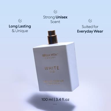 BellaVita Luxury White OUD Unisex Perfume 100Ml | Premium Arabic Men and Women Perfumes | Notes of Artemisia, Musk, Oud Vetiver and Freesias | Exquisite Unisex Arabian Perfume for Women & Men - Image 5