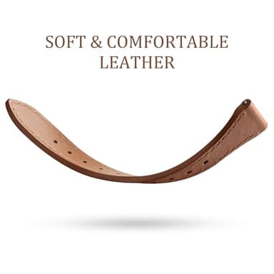 GEAK Slim Leather Band Compatible with Galaxy Watch 7 Band/6 5 4 FE 40mm 44mm/5 pro 45mm/Classic/Galaxy Active 2, 20mm Genuine Leather Strap with Quick Release Buckle for Samsung Watch Bands Women - Image 3