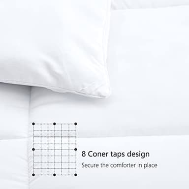 TEXARTIST Premium 2100 Series King Comforter All Season Breathable White Comforter Soft 4D Spiral Fiber Quilted Down Alternative Duvet Insert with Corner Tabs Luxury Hotel Style (90"x102") - Image 6