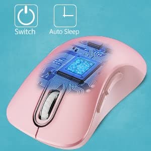 memzuoix 2.4G Wireless Mouse, 1400 DPI Mobile Optical Cordless Mouse with USB Receiver, Portable Computer Mice for Laptop, PC, Desktop, MacBook, 5 Buttons (Pink) - Image 7