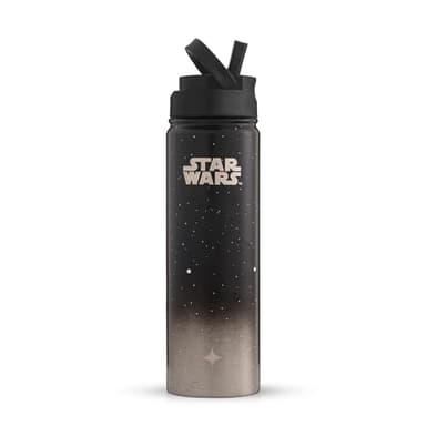 JoyJolt Stainless Steel 22 oz Star Wars Water Bottle with Straw Lid, BPA-Free Sports and Travel Vacuum Insulated Water Bottle, Destination Collection Death Star Bottle, Star Wars Gifts - Image 3