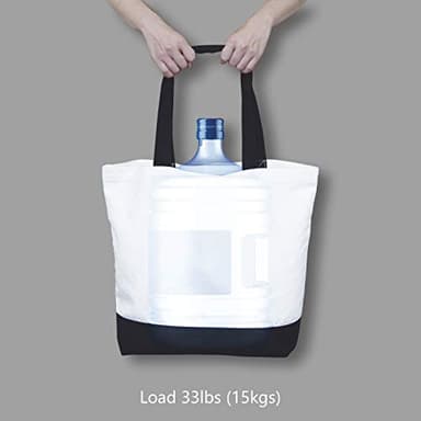 TOPDesign 12-Pack Super Strong Large 12oz Cotton Canvas Tote Bags, Reusable Grocery Shopping Cloth Bags, Fashionable Two-Tone Totes for Crafts, DIY Your Creative Designs - Image 6