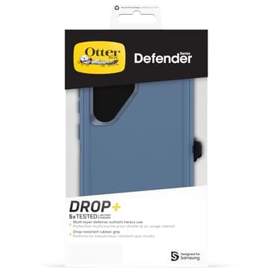 OtterBox Samsung Galaxy S24 Ultra Defender Series Case - Baby Blue Jeans, Rugged & Durable, with Port Protection, Includes Holster Clip Kickstand - Image 6