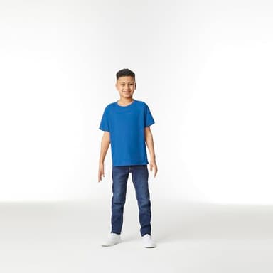 Gildan Unisex Child Youth Heavy Cotton T-shirt, Style G5000b, 2-pack, Royal, Medium US - Image 5