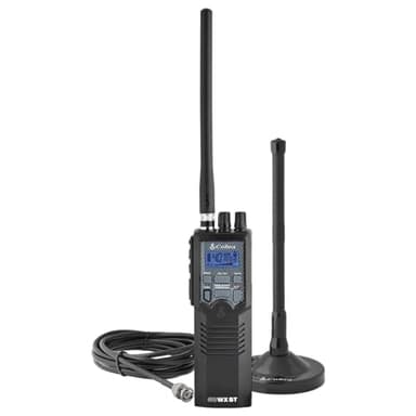 Cobra HHRT50 Road Trip CB Radio - 2-Way Handheld Emergency Radio with Access to Full 40 Channels & NOAA Alerts, Rooftop Magnet Mount Antenna and Omni-Directional Microphone, Black, 6.3" x 2" x 1.75" - Image 1