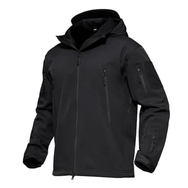 MAGCOMSEN Men's Jacket Tactical Performance Waterproof Softshell Jackets Fleece Lined Ski Snow Winter Windbreaker Black L - Image 1