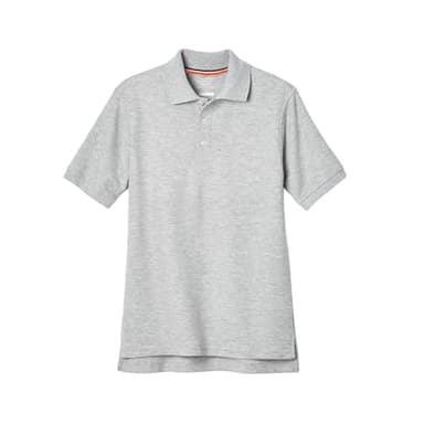 French Toast boys Short Sleeve Pique (Standard & Husky) Polo Shirt, Heather Gray, 18-20 Husky - Image 1