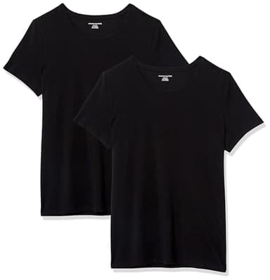 Amazon Essentials Women's Regular-Fit Short-Sleeve Crewneck T-Shirt, Pack of 2, Black, X-Large - Image 1