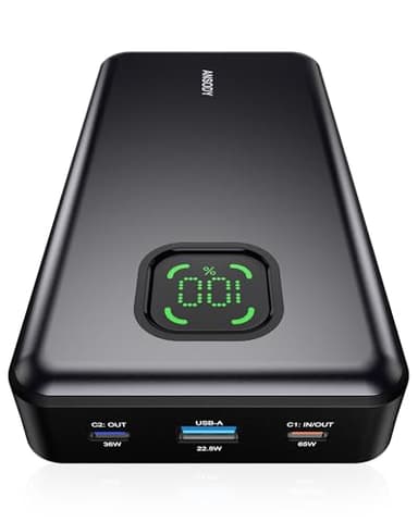 65W Power Bank, 25000mAh Travel Essential USB C Laptop Portable Charger, 100W Total Fast Charging Battery Pack for MacBook Dell XPS iPad Tablet Steam Deck iPhone 17-12 Series Samsung Switch and More - Image 1