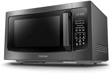 TOSHIBA ML-EM45P(BS) Countertop Microwave Oven with Smart Sensor and Position Memory Turntable, Function, 1.6 Cu.ft 13.6" Removable Black Stainless Steel, 1200W - Image 2