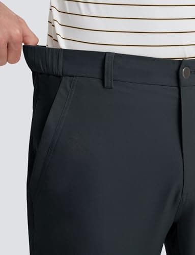 M MAELREG Golf Pants Men Stretch 5 Pockets Straight Fit 30"/32"/34" Quick Dry Slim Fit Casual Mens Casual Pants Dark Grey - Image 5