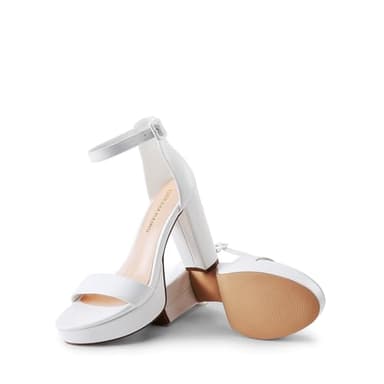 DREAM PAIRS Women's Platform Chunky High Heeled Sandals Open Toe Block Heels Ankle Strap Dress Shoes for Wedding Party Evening,Size 6.5,White,DWUMHS2508 - Image 3