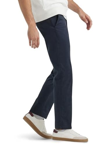 Lee Men's Extreme Motion Flat Front Regular Straight Pant Navy 36W x 34L - Image 2