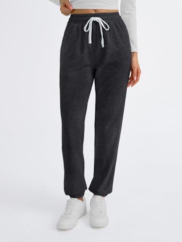 AUTOMET Sweatpants Women with Pockets Lounge Pajama Pants Work Joggers Fall Clothes Winter Business Casual Outfits 2025 BlackGrey S - Image 2