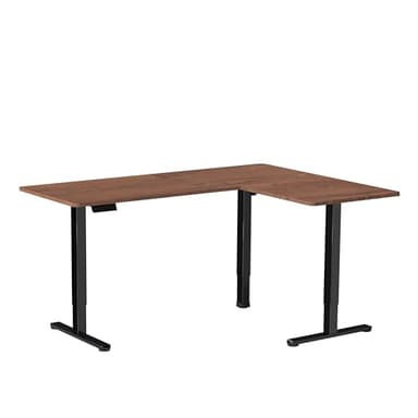 VIVO Electric Corner 63 x 55 inch L-Shaped Standing Desk, Memory Height Adjustment, Dark Walnut Top Black Frame, DESK-E3CTD - Image 9