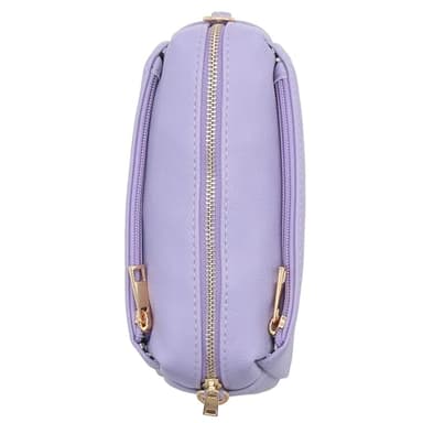 FashionPuzzle Triple Zip Small Crossbody Bag (Lavender) - Image 4