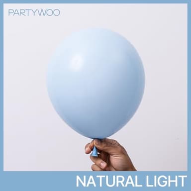 PartyWoo Baby Blue Balloons 100 pcs Different Sizes of 18 12 10 5 Inch Light Pastel Sky Aqua Blue Balloon Arch Kit Garland for Graduation Baby Shower Gender Reveal Party Decorations Blue-Q13 - Image 2