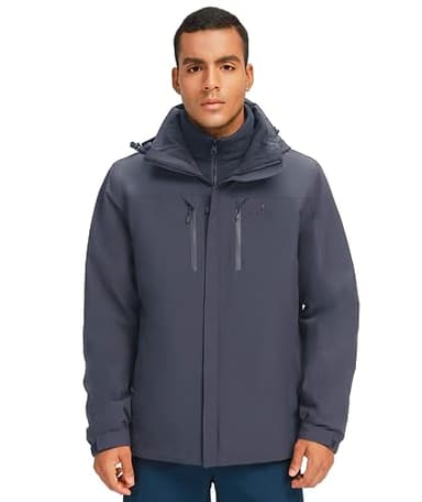 CAMEL CROWN Outdoor Jacket Men Winter Ski Jacket Windbreaker 3 in1 Hooded Rain Coat for Traveling Climbing Hiking - Image 1