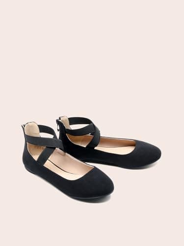 DREAM PAIRS Women's Sole_Stretchy Black Fashion Elastic Ankle Straps Flats Shoes Size 8 M US - Image 5