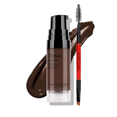 SACE LADY 3D Eyebrow Gel Long Lasting 24 Hours Waterproof Smudge-proof Brow Cream Makeup Kit (02 DARK BROWN, 0.2Fl Oz) - Image 1