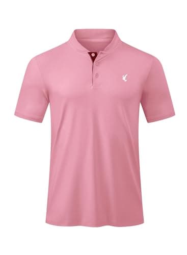 JMIERR Men Golf Polo Shirts Dry Fit Moisture Wicking Quick Dry Short Sleeve Casual Collared Polos T Shirts for Men, XL, Pink - Image 1