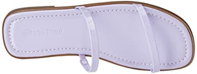 The Drop Women's Paris Square Toe Two Strap Flat Sandal, Lavender Patent, 7 - Image 5