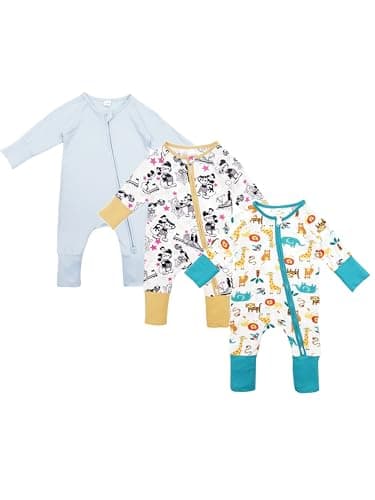 Bow Dream Baby Boy Romper Jumpsuit Bamboo Rayon Baby girl Clothes Baby Romper Clothing Newborn-24 Months Light Blue Animals 12-18 Months - Image 1