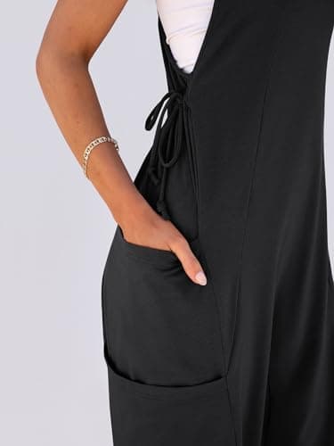 ANRABESS Women Overalls Jumpsuits Loose Casual Dressy Sleeveless Baggy Harem Pants Romper Jumpers 2025 Trendy Summer Outfits Black X-Large - Image 6
