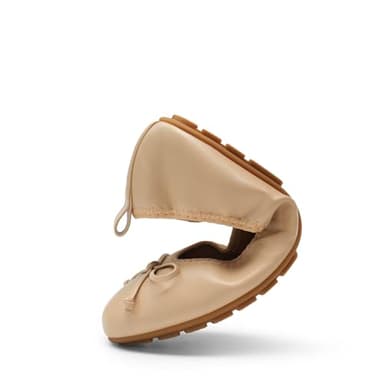 DREAM PAIRS Women's Flats, Foldable Ballet Flats for Women, Bowknot Round Toe Comfort Light Weight Slip-On Dress Shoes Nude Size 8 SDFA2409W - Image 6