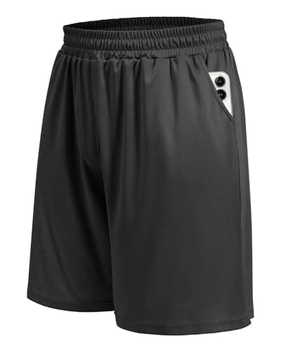 BOOJO 1 Pack Athletic Gym Mens Shorts - Workout Black Quick Dry Basketball Shorts with Pockets for Running Casual Activewear - Image 1