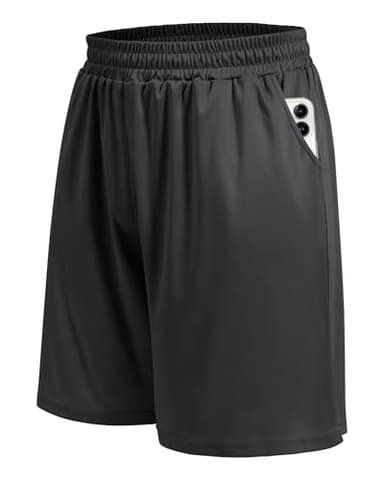 BOOJO 1 Pack Athletic Gym Mens Shorts - Workout Black Quick Dry Basketball Shorts with Pockets for Running Casual Activewear - Image 1