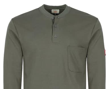 TICOMELA FR Shirts for Men Flame Resistant Shirt NFPA2112/CAT2 7oz Gray Fire Retardant Men's Long Sleeve Henley Shirts - Image 4