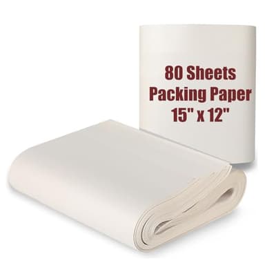 15" x 12" Packing Paper Sheets for Moving Supplies, Newsprint Paper for Moving Boxes, Wrapping Paper for Moving, Shipping, Packaging, Small Packing Box, Dishes Glasses Box Filler Materials 80 Sheets - Image 1