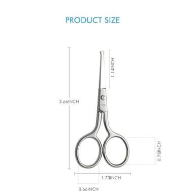 LIVINGO Premium Manicure Rounded Tip Scissors Multi-purpose Stainless Steel Cuticle Pedicure Beauty Grooming Kit for Nail, Eyebrow, Eyelash, Dry Skin, Nose Hair 3.5 inch - Image 2