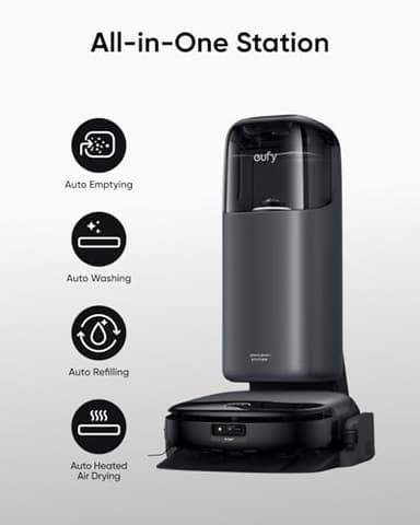 eufy S1 with All-in-One Station, HydroJet System with Roller Mop, Robot Vacuum and Mop Combo, Incredible Suction, Obstacle Avoidance, Multi-Level Mapping, Mop Auto-Retraction, Perfect for Pet Hair - Image 3