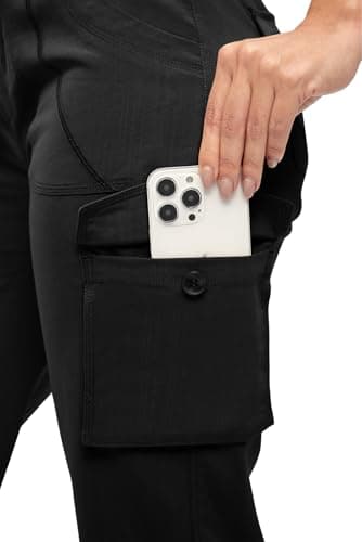 TBMPOY Womens Cargo Capris Hiking Lightweight Pants 6 Pockets Quick Dry Casual Outdoor Trip Loose Shorts Cropped Cotton Black L - Image 5