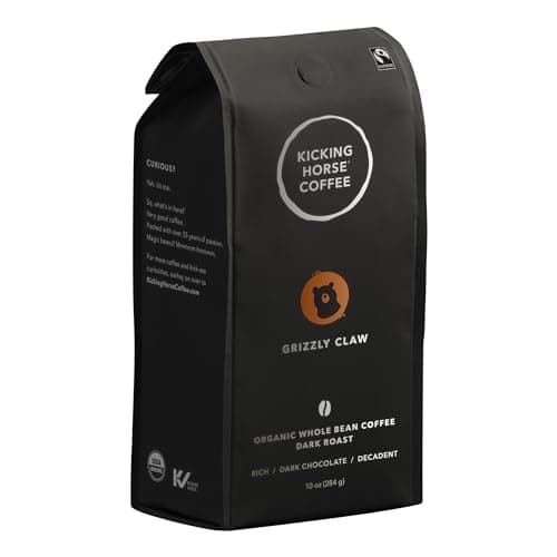 Kicking Horse Coffee, Grizzly Claw, Dark Roast, Whole Bean, 10 Oz - Certified Organic, Fairtrade, Kosher Coffee - Image 1