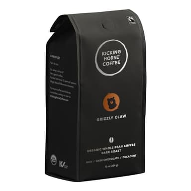 Kicking Horse Coffee, Grizzly Claw, Dark Roast, Whole Bean, 10 Oz - Certified Organic, Fairtrade, Kosher Coffee - Image 1