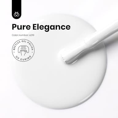 Beetles White Gel Nail Polish Winter Color Gel Polish Soak Off UV LED Nail Lamp Home Salon DIY Design Art Manicure Gifts for Women 1Pcs 0.51Oz Colorful Bottle Pure Elegance - Image 2