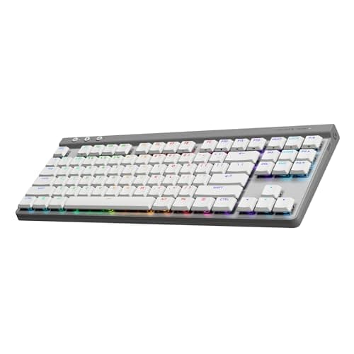 Logitech G515 Wireless Gaming Keyboard TKL, LIGHTSYNC RGB, Thin Tenkeyless Design, Double-Shot PBT Keycaps, Tactile Brown Mechanical Switches - White - Image 1