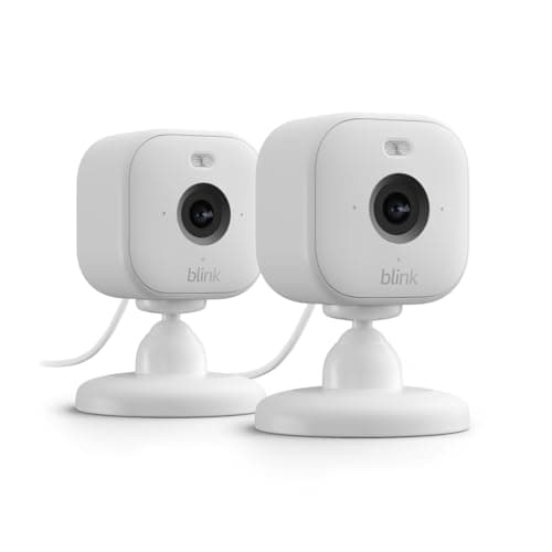 Blink Mini 2 — Home Security & Pet Cameras with HD video, color night view, motion detection, two-way audio, and built-in spotlight — 2 cameras (White) - Image 1
