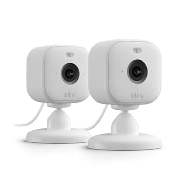 Blink Mini 2 — Home Security & Pet Cameras with HD video, color night view, motion detection, two-way audio, and built-in spotlight — 2 cameras (White) - Image 1