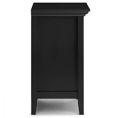 SIMPLIHOME Amherst SOLID WOOD 24 Inch Wide Traditional Bedside Nightstand Table in Black, For the Living Room and Bedroom - Image 7