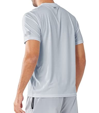 NORTHYARD Men's UPF 50+ Sun Protection Shirts Swim SPF UV Quick Dry Short Sleeve T-Shirts for Athletic Fishing Rash Guard LIGHTGREY XL - Image 2