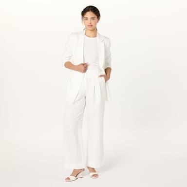 The Drop Women’s Blake Long Blazer, White Linen, M - Image 4
