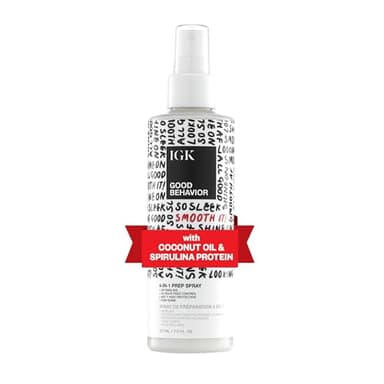 IGK GOOD BEHAVIOR 4-in-1 Prep Spray | Leave In + Detangle + Heat Protectant | Vegan + Cruelty Free | 7 Oz - Image 1