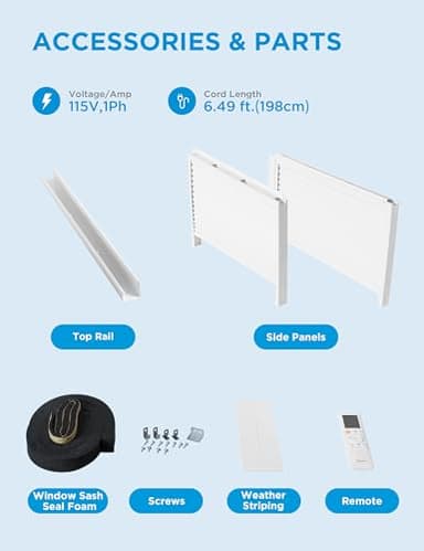 Midea 8,000 BTU Smart Inverter Air Conditioner Window Unit with Heat and Dehumidifier – Cools up to 350 Sq. Ft., Energy Star Rated, Quiet Operation, Electronic Controls, Remote Control, White - Image 8