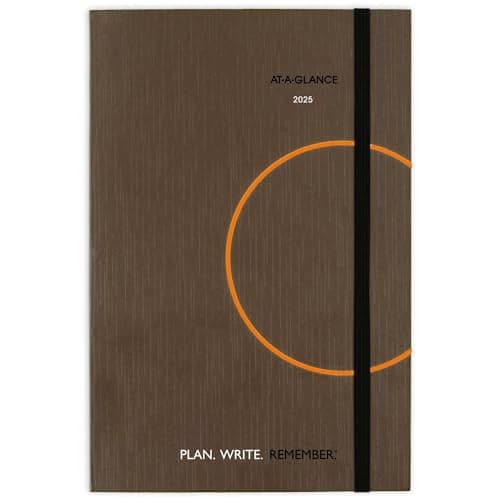 AT-A-GLANCE 2025 Planning Notebook, Daily, 5" x 8-1/4", Small, Plan. Write. Remember., Brown (7062013025) - Image 1