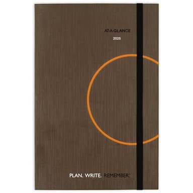 AT-A-GLANCE 2025 Planning Notebook, Daily, 5" x 8-1/4", Small, Plan. Write. Remember., Brown (7062013025) - Image 1